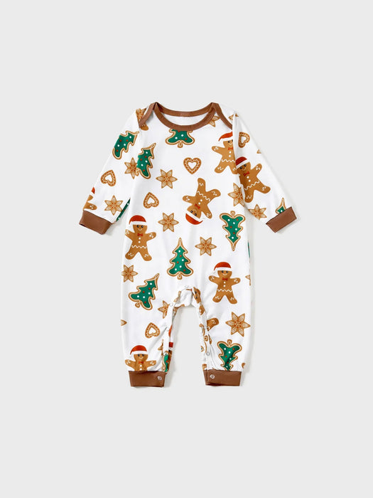 Gingerbread Printed Family Matching Pajama Set