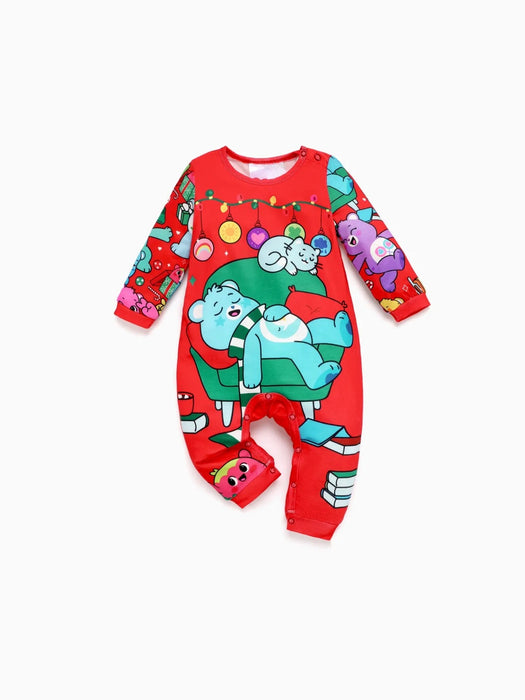 Festive Cartoon Graphic Family Matching Pajama Set