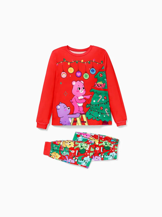 Festive Cartoon Graphic Family Matching Pajama Set