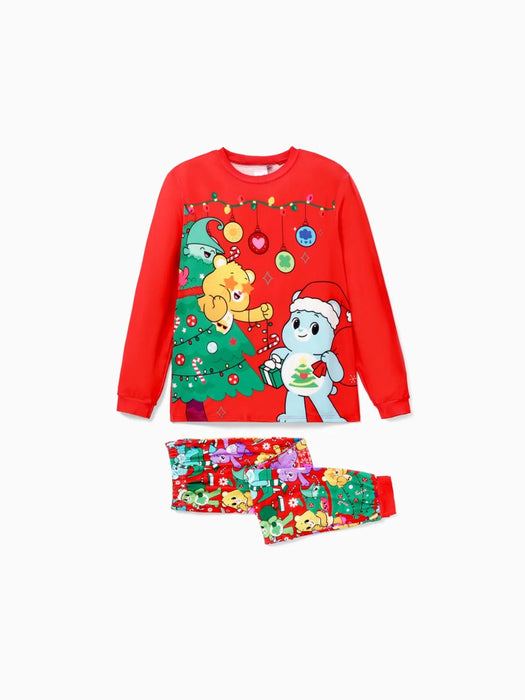 Festive Cartoon Graphic Family Matching Pajama Set