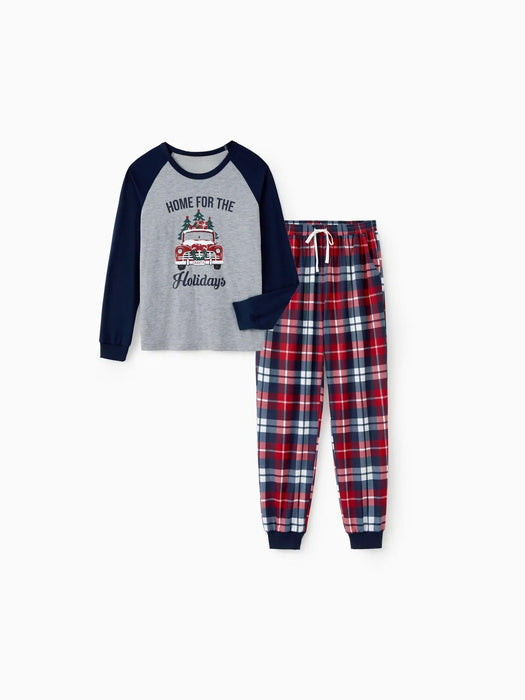 Matching Family Pajama Sets With Xmas Tree And Delivery Truck Graphics