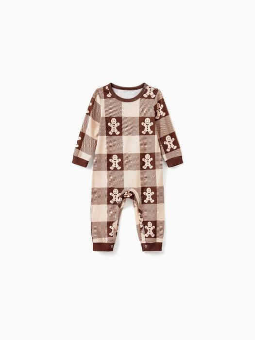 Gingerbread Plaid Family Matching Pajama Set