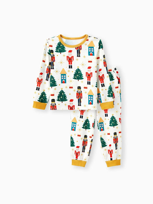 Christmas Family Matching Nutcracker Pattern Printed Pajama Set