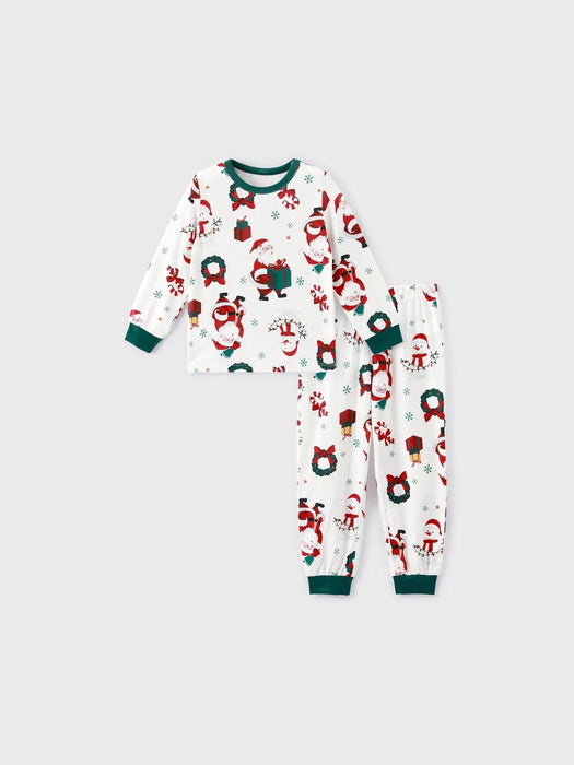 Santa And Wreath Family Matching Pajama Set