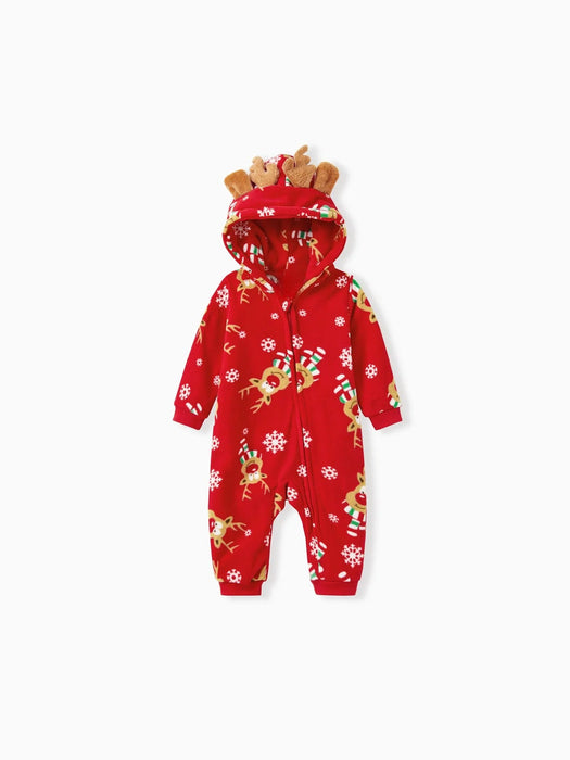 Christmas With Reindeer Printed Family Matching Pajama Set