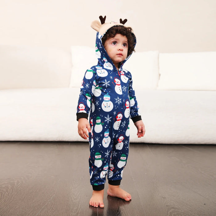 Family Matching Reindeer Hooded Pajama Set