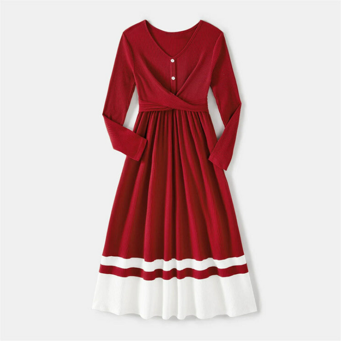 Ribbed Crisscross Pleated Family Matching Set