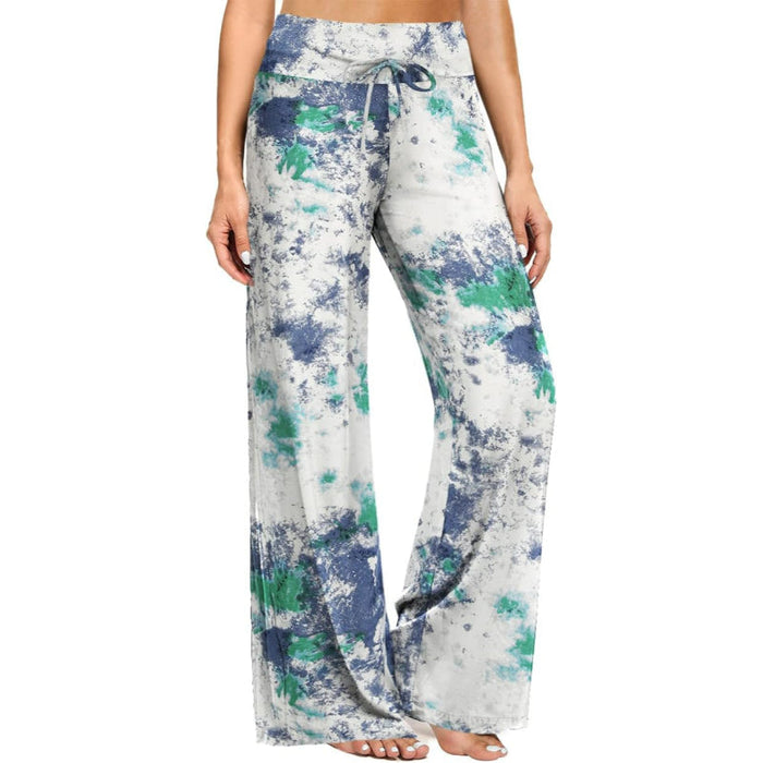 Drawstring Pajama Pants With Abstract Patterns