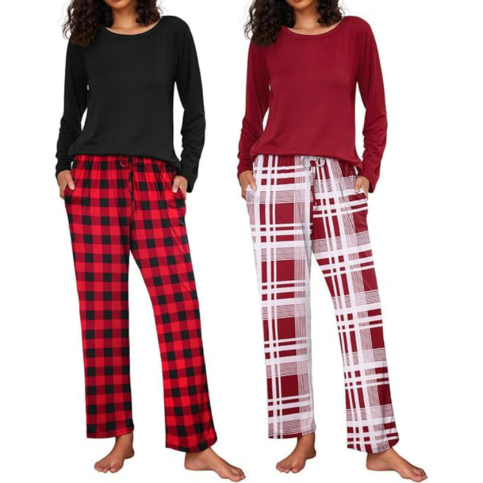 2 Pack Versatile Patterned Long Sleeve Sleepwear