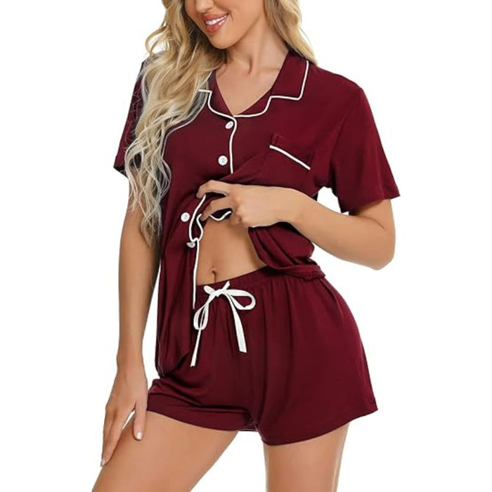 Button Down Short Sleeve Sleepwear