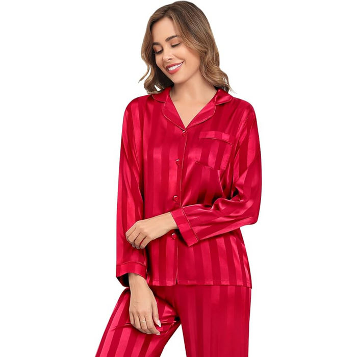 Striped Satin Pajama Set