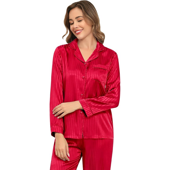 Striped Satin Pajama Set