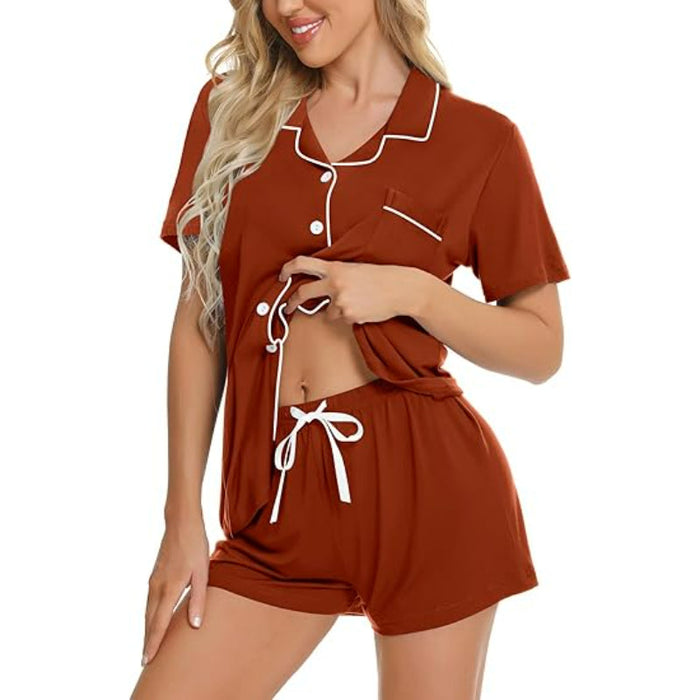 Button Down Short Sleeve Sleepwear