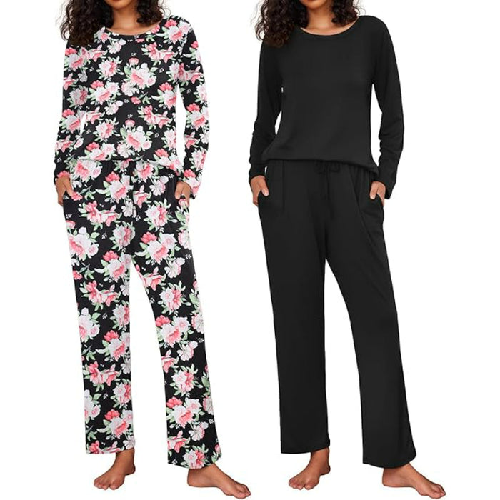 2 Pack Versatile Patterned Long Sleeve Sleepwear