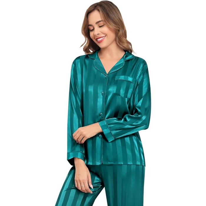 Striped Satin Pajama Set