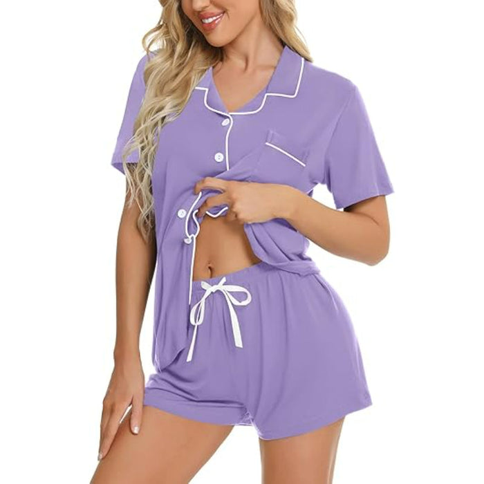 Button Down Short Sleeve Sleepwear