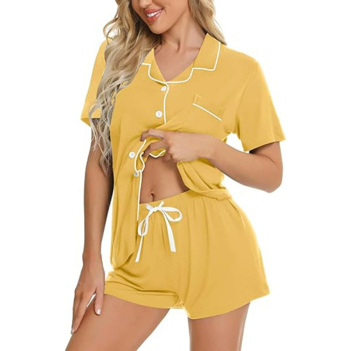 Button Down Short Sleeve Sleepwear