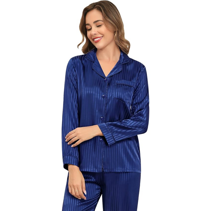 Striped Satin Pajama Set