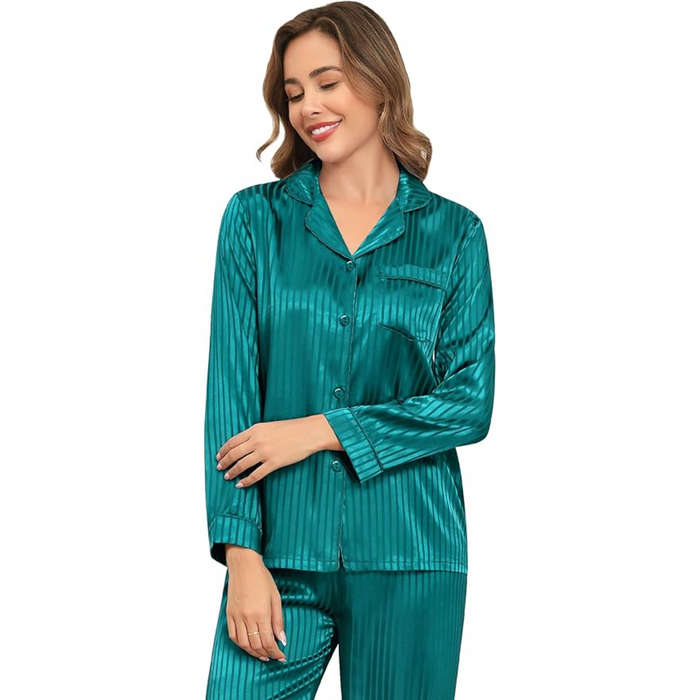 Striped Satin Pajama Set