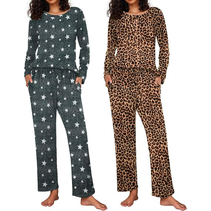 2 Pack Versatile Patterned Long Sleeve Sleepwear