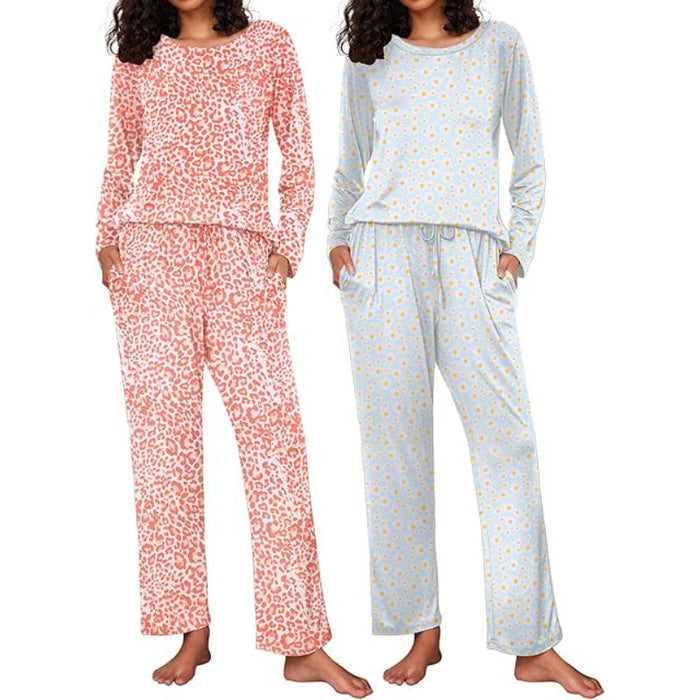 2 Pack Versatile Patterned Long Sleeve Sleepwear