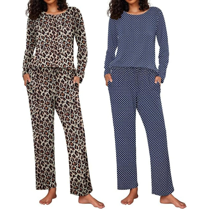 2 Pack Versatile Patterned Long Sleeve Sleepwear