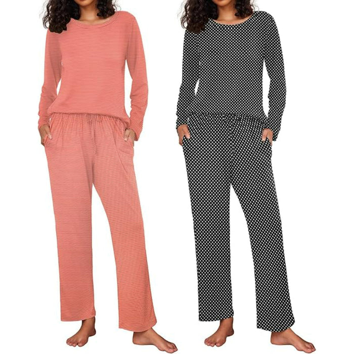 2 Pack Versatile Patterned Long Sleeve Sleepwear