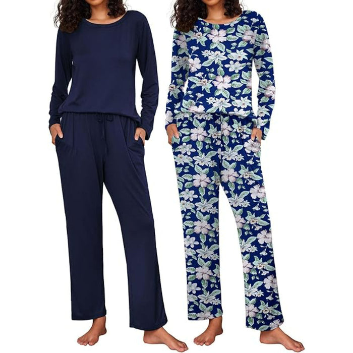 2 Pack Versatile Patterned Long Sleeve Sleepwear