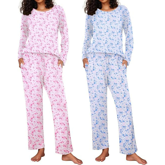 2 Pack Versatile Patterned Long Sleeve Sleepwear