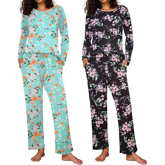 2 Pack Versatile Patterned Long Sleeve Sleepwear