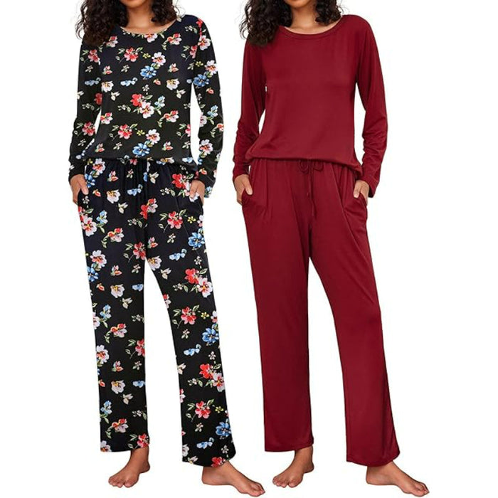 2 Pack Versatile Patterned Long Sleeve Sleepwear