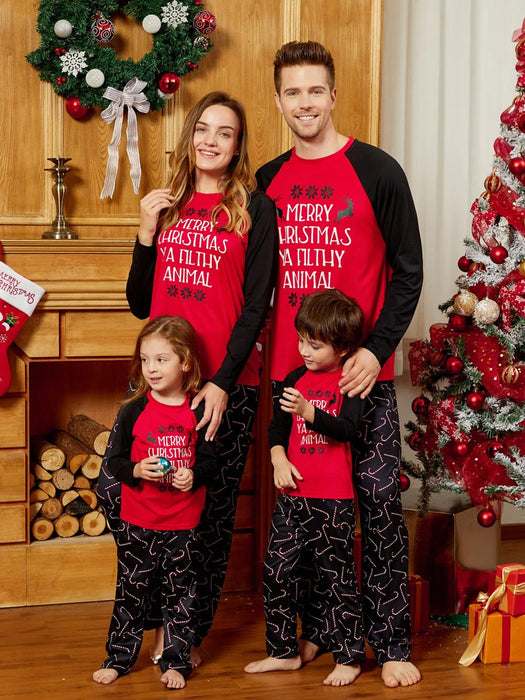 Christmas Theme Print Family Matching Pajama Set