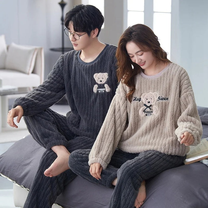 Couple Pajama Matching Fleece Set