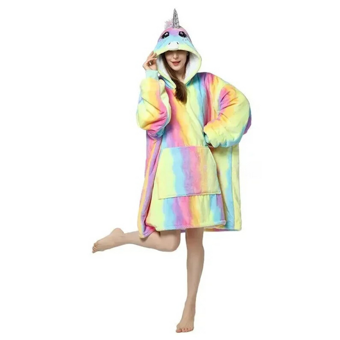 Unicorn Family Onesies Hoodie Blanket Set