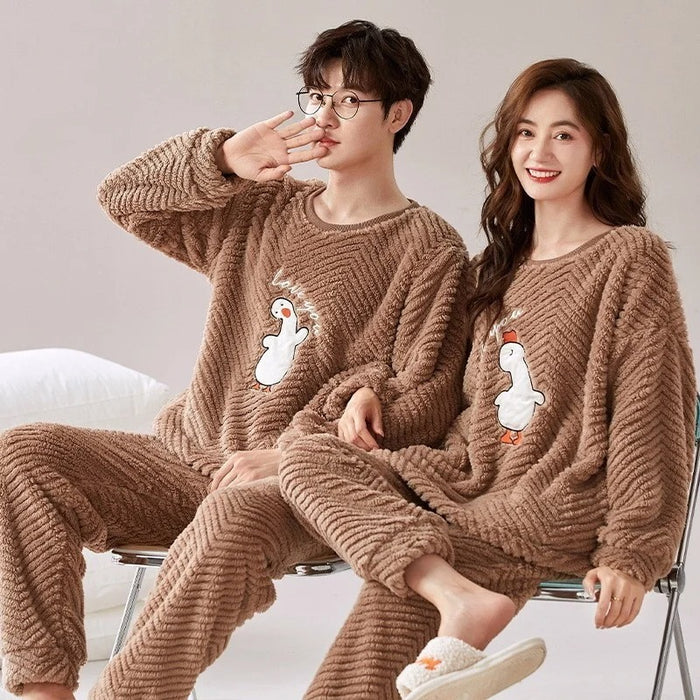 Couple Pajama Matching Fleece Set