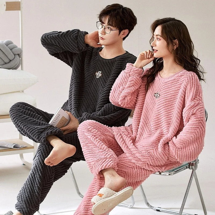 Matching Fleece Comfy Couple Pajama Set