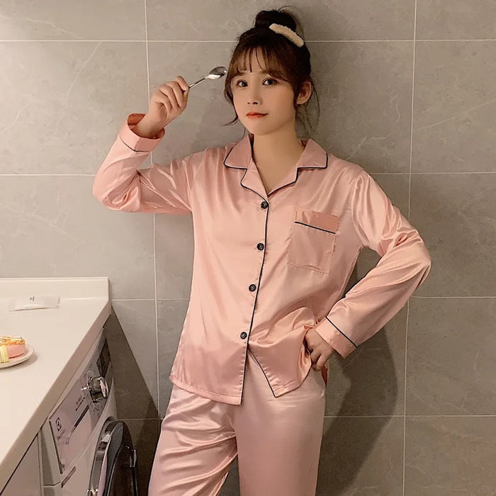 Long Sleeve Button Down Sleepwear Pajama Set