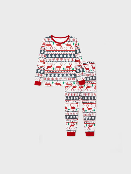 All Over Reindeer Print Long Sleeve Family Pajama Set