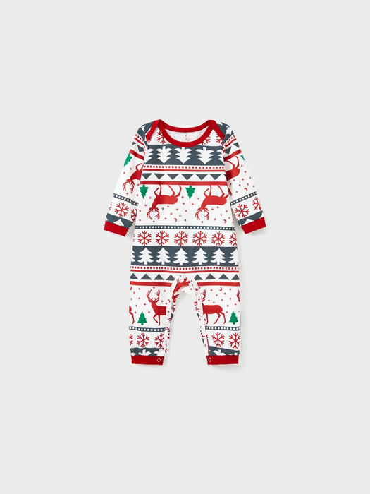 All Over Reindeer Print Long Sleeve Family Pajama Set