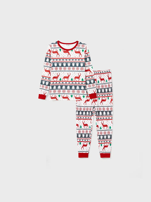 All Over Reindeer Print Long Sleeve Family Pajama Set