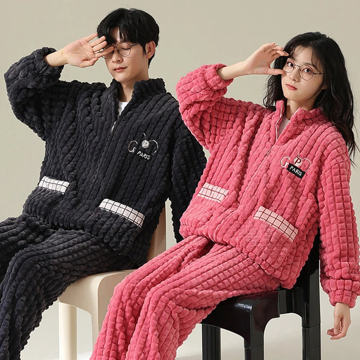 Cozy Quilted Couple Pajama Set