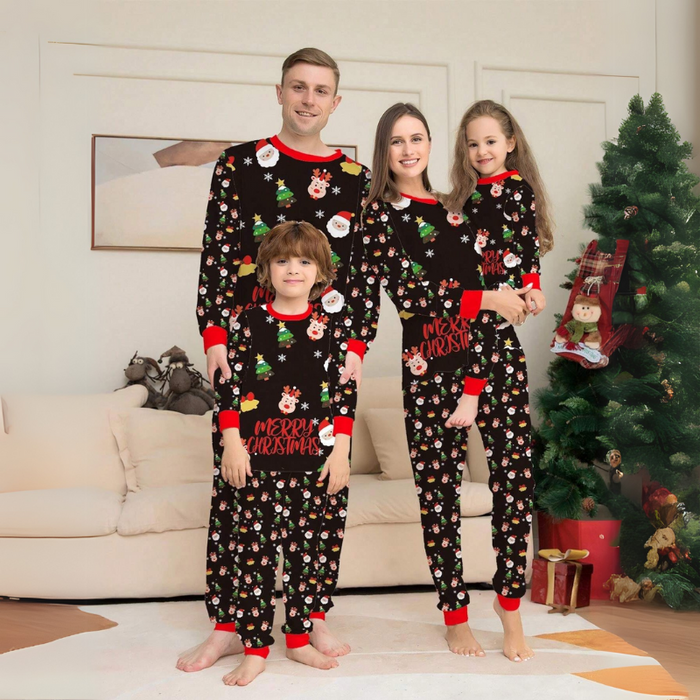 Christmas Letter Print Family Matching Pajamas Set