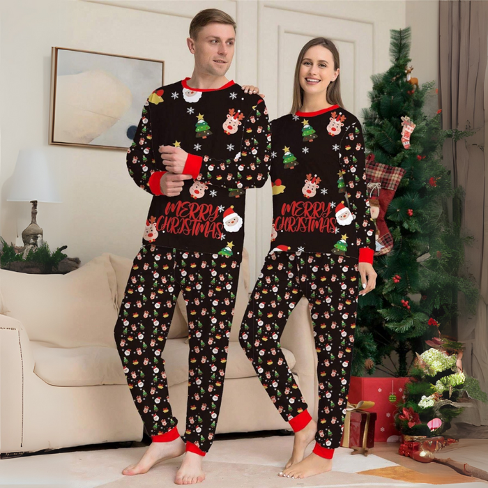 Christmas Letter Print Family Matching Pajamas Set