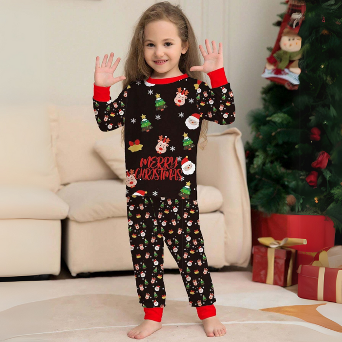 Christmas Letter Print Family Matching Pajamas Set