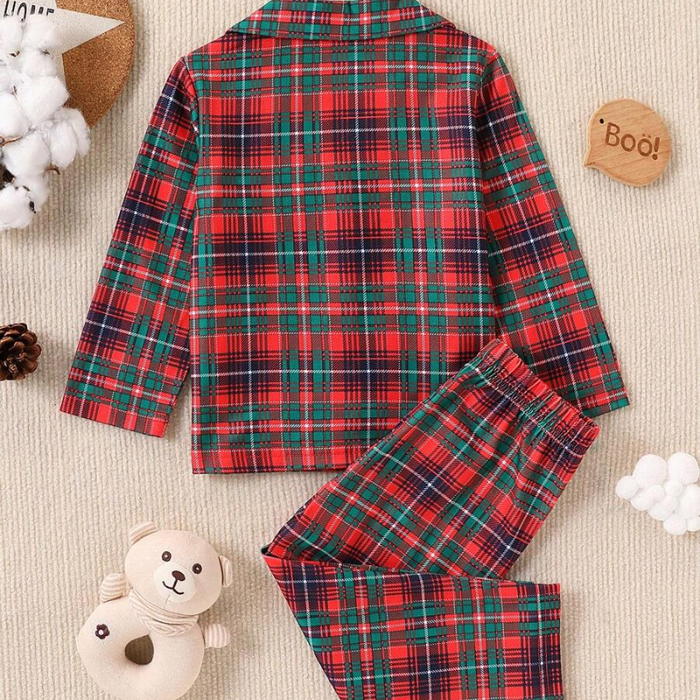 Christmas Plaid Long Sleeve Family Matching Pajamas Set