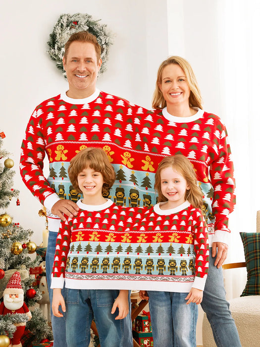 Double Knit Pullover Ugly Matching Christmas Sweater Set