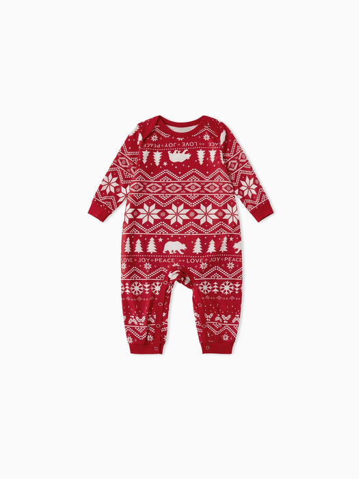 Festive Red Family Matching Pajama Set