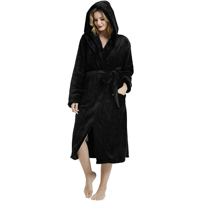 Hooded Long Fleece Robe