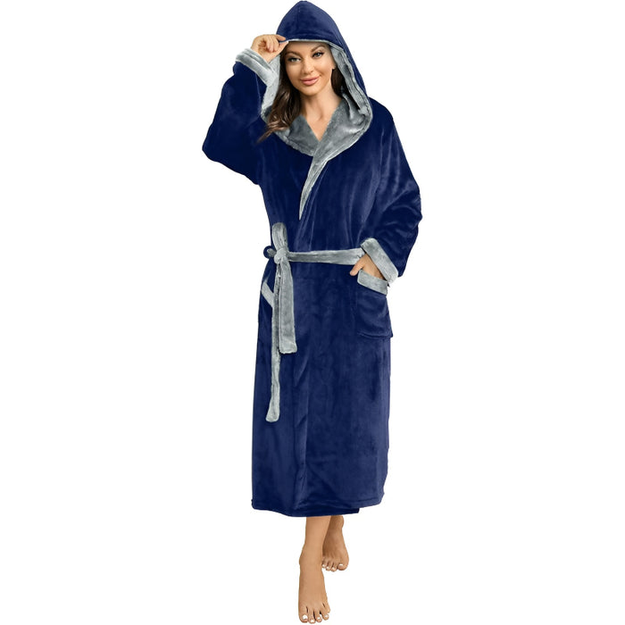 Hooded Long Fleece Robe