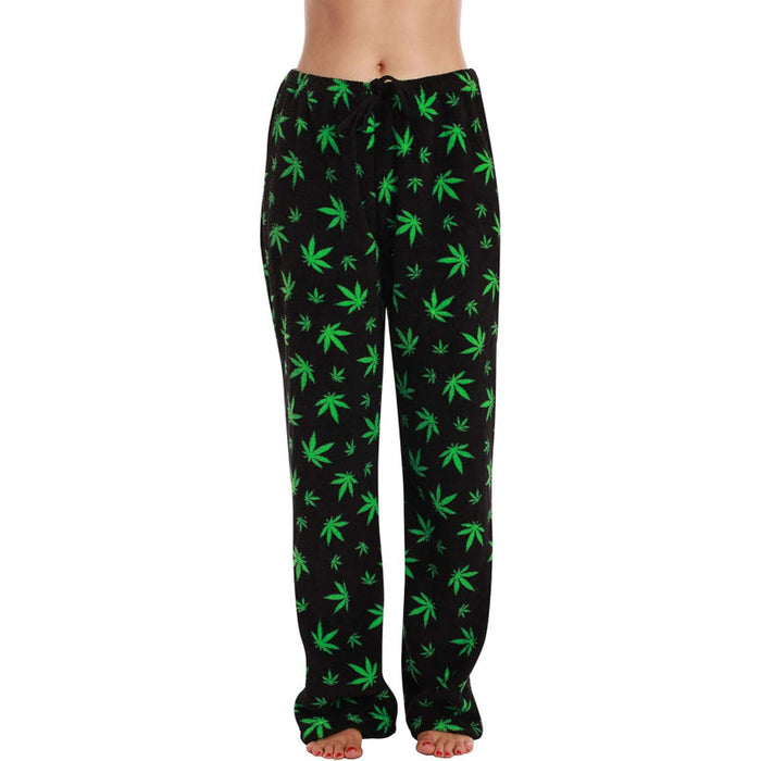 Versatile Patterned Drawstring Pajama Pants